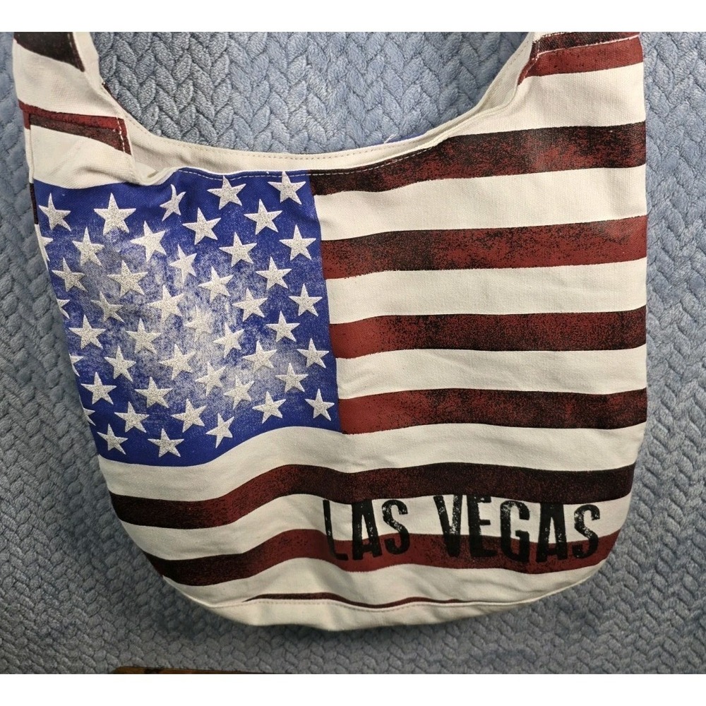 Cross Body Shoulder Bag Distressed American Flag USA Las Vegas Fourth Of July